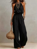 Camille | Effortless Halter Wide-Leg Jumpsuit