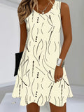Riana | Sleeveless V-Neck Print Dress