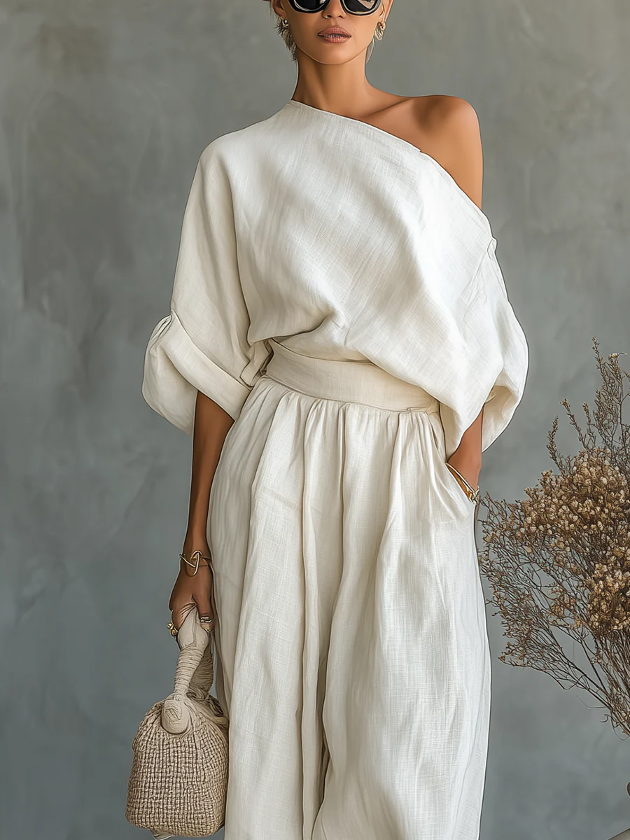 Filippa | One-Shoulder Draped Fluid Outfit