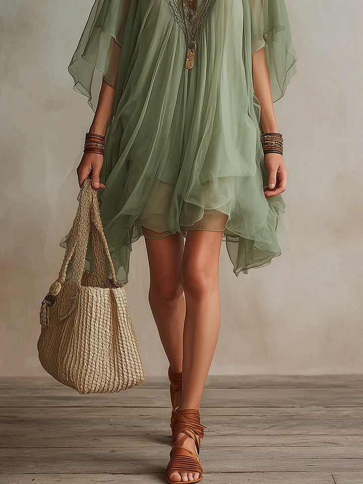 Colleen | Layered Boho Mini Dress