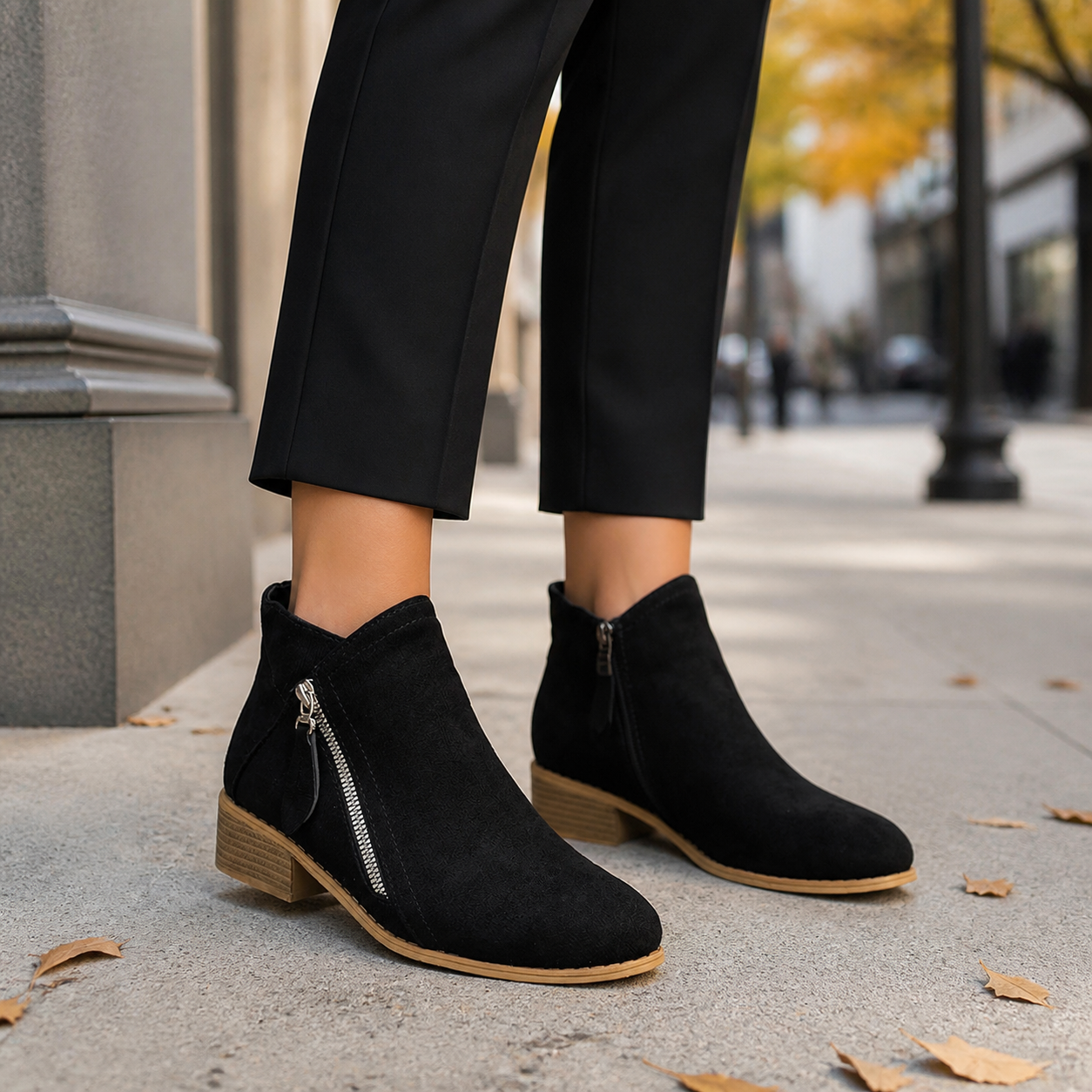 Anna Cushioned Comfort Ankle Boots - black - lifestyle view 1