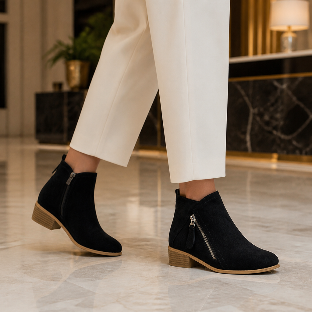Anna Cushioned Comfort Ankle Boots - black - lifestyle view 2