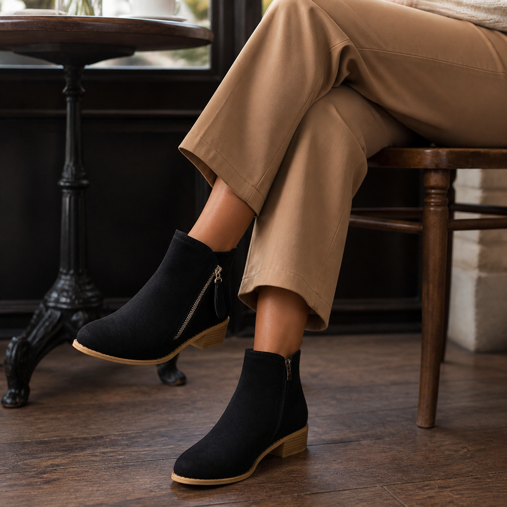 Anna Cushioned Comfort Ankle Boots - black - lifestyle view 3