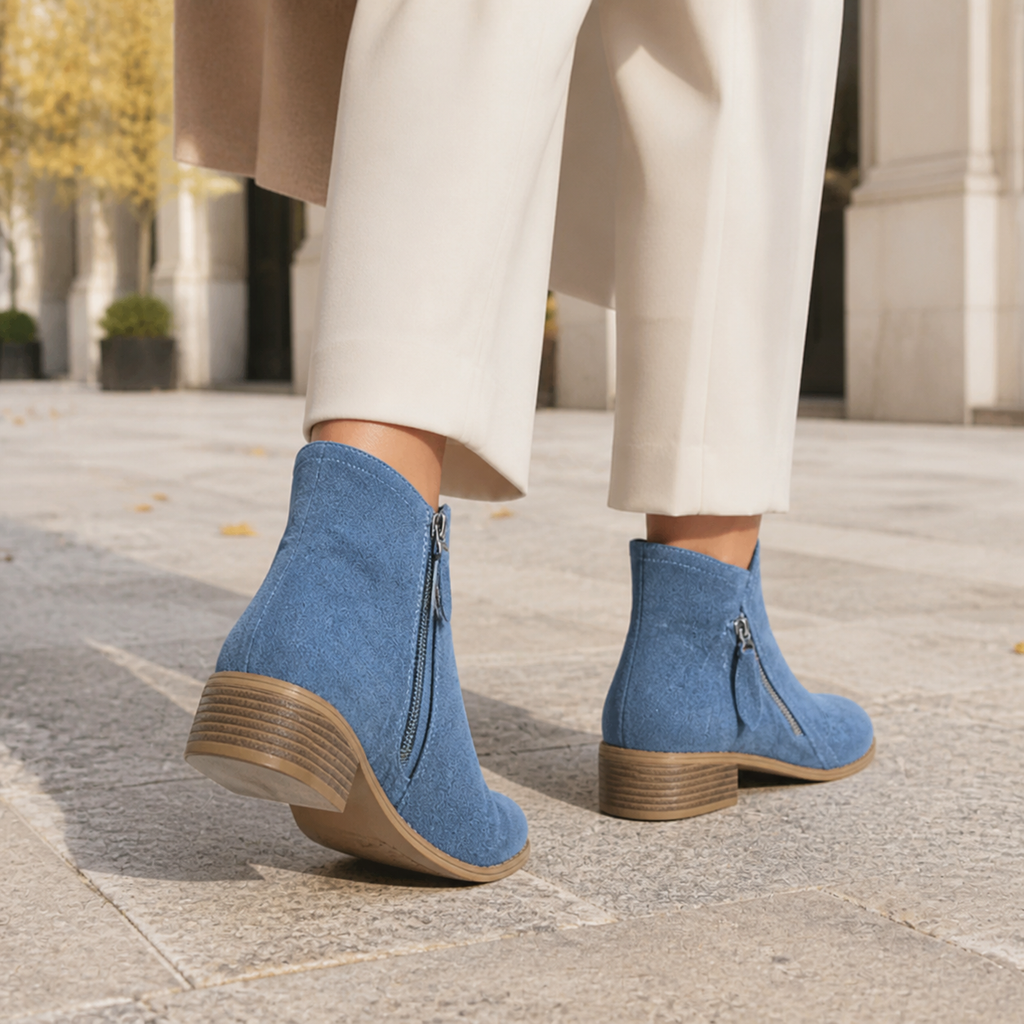 Anna Cushioned Comfort Ankle Boots - blue - lifestyle view 2