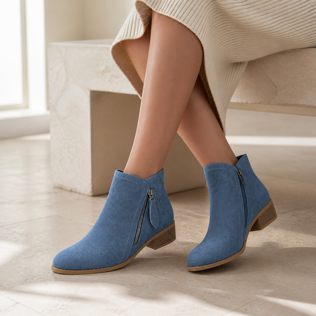Anna Cushioned Comfort Ankle Boots - blue - lifestyle view 3