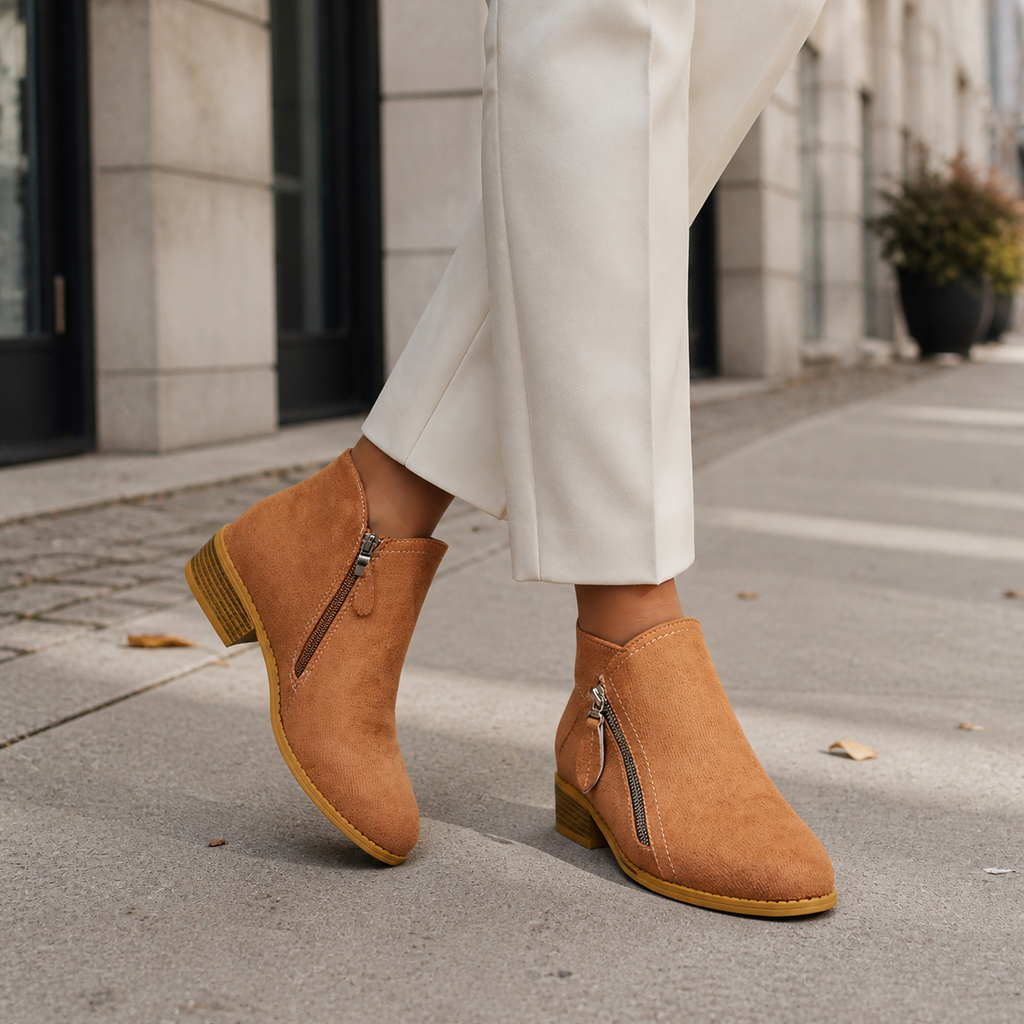 Anna Cushioned Comfort Ankle Boots - brown - lifestyle view 1