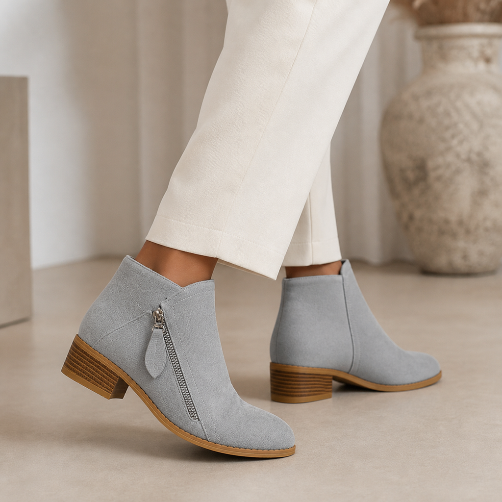 Anna Cushioned Comfort Ankle Boots - grey - lifestyle view 3