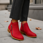Anna Cushioned Comfort Ankle Boots - red - lifestyle view 1