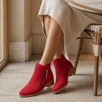 Anna Cushioned Comfort Ankle Boots - red - lifestyle view 2
