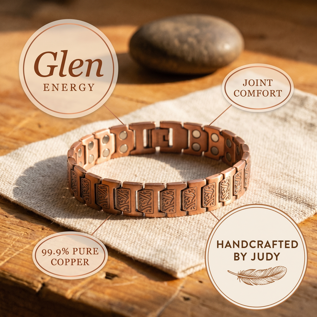 Octavia | Engraved Flowing-Pattern Copper Link Bracelet