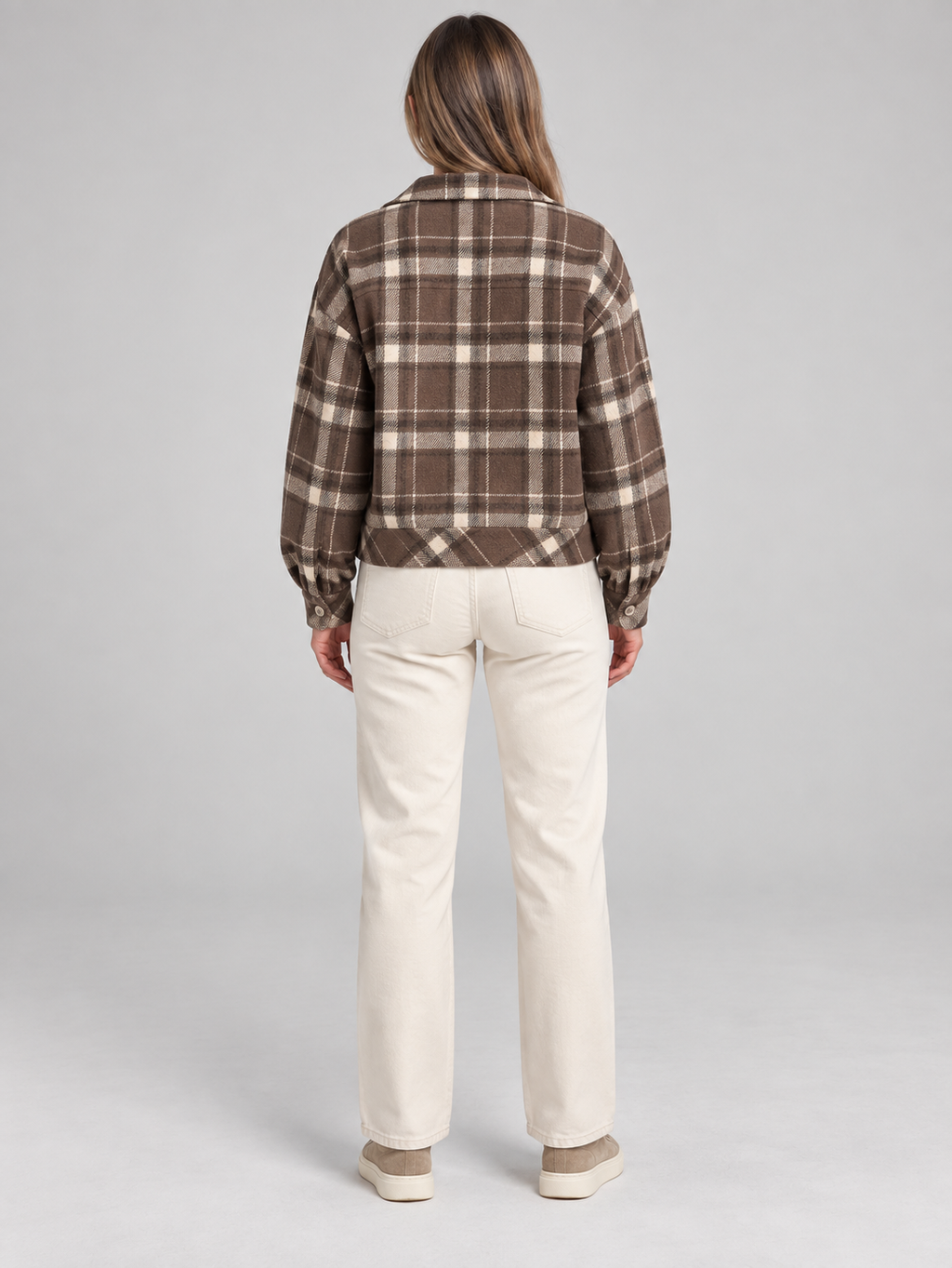 ZABEL™ - Casual Plaid Button Front Long Sleeve Jacket