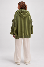 LELENA™ - Chic Zip Up Hooded Side Bow Long Sleeve Jacket