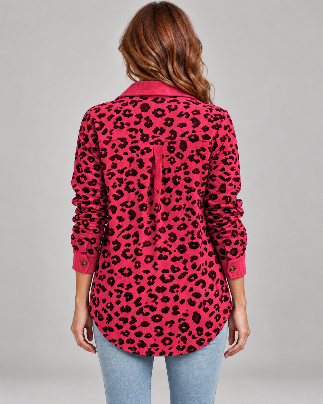 SISI™ - Casual Leopard Print Button Front Jacket
