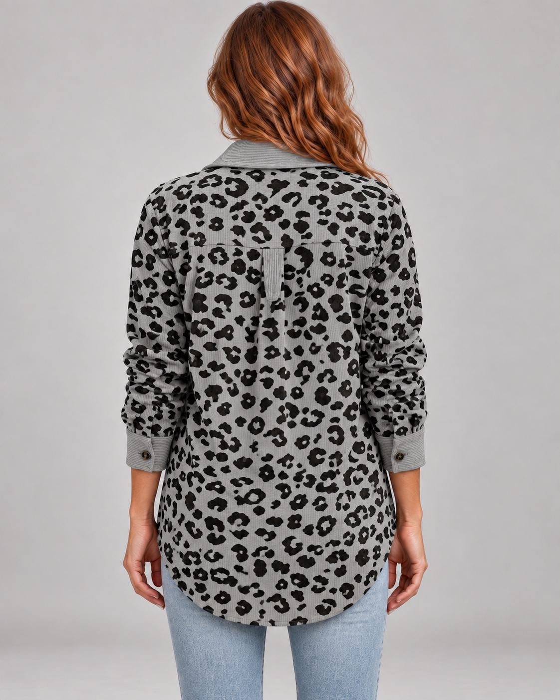 SISI™ - Casual Leopard Print Button Front Jacket