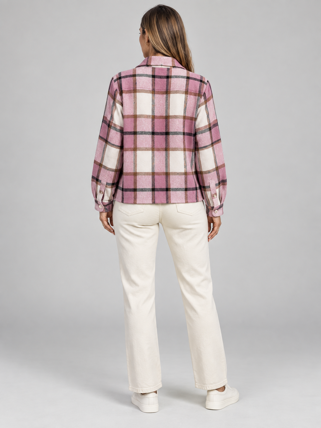 ZABEL™ - Casual Plaid Button Front Long Sleeve Jacket