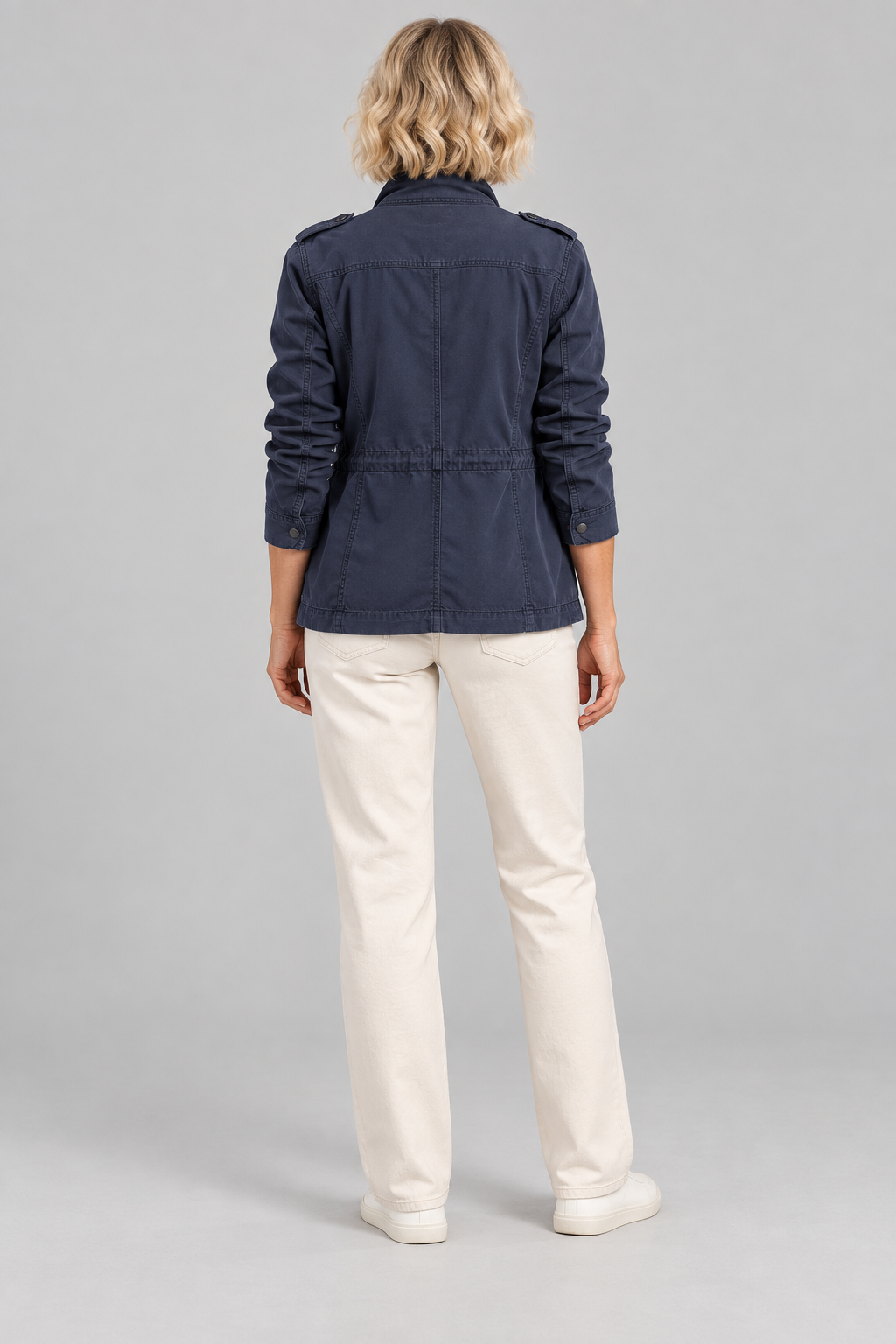 RHODA™ - Vintage Zip Up Button Military Jacket