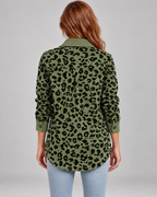 SISI™ - Casual Leopard Print Button Front Jacket