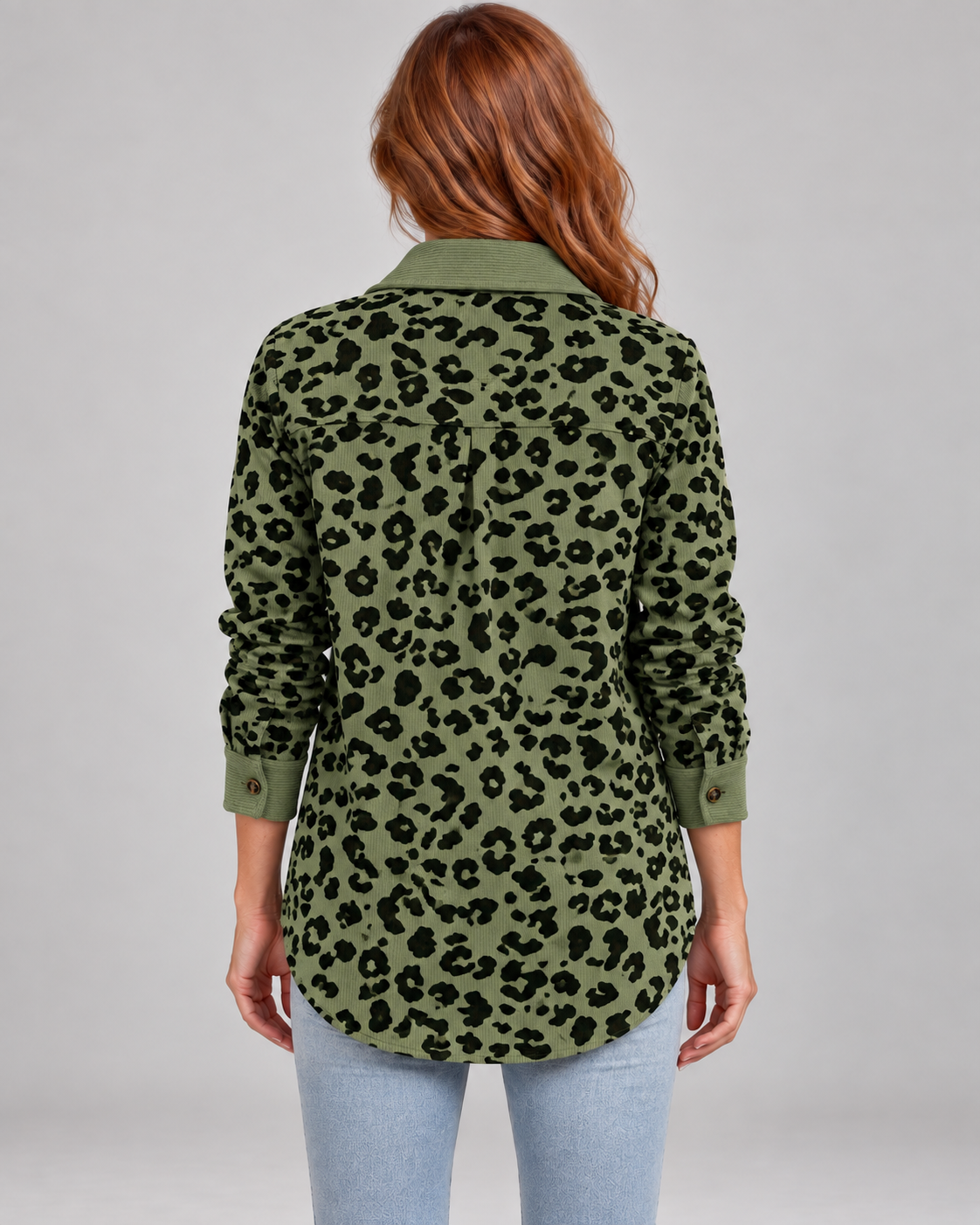 SISI™ - Casual Leopard Print Button Front Jacket