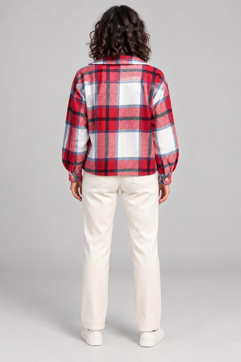 WALA™ - Casual Plaid Button Front Long Sleeve Jacket