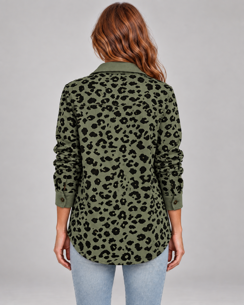 SISI™ - Casual Leopard Print Button Front Jacket
