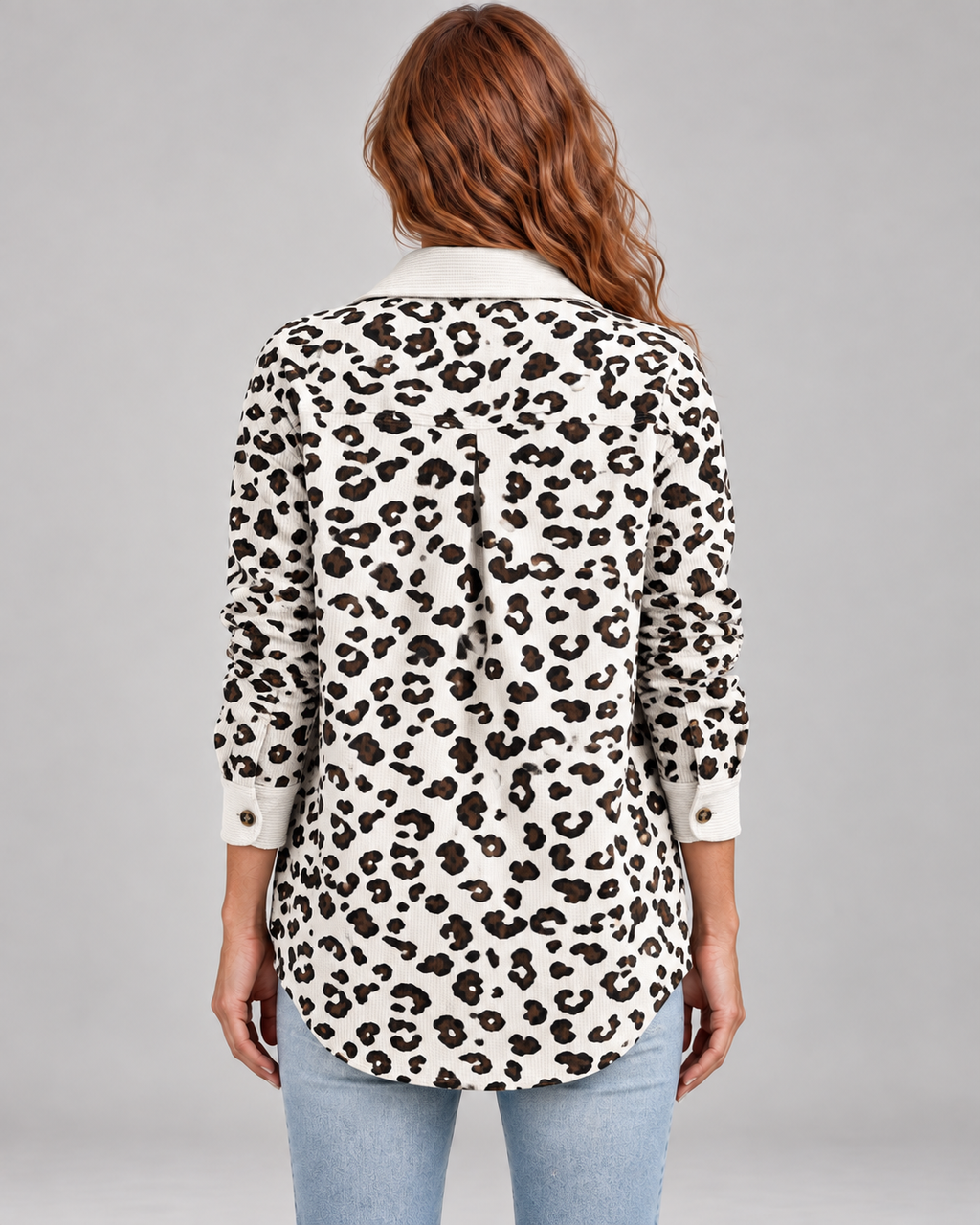 SISI™ - Casual Leopard Print Button Front Jacket