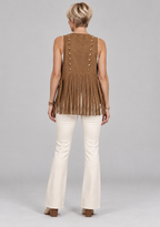 DHARNA™ – Casual Open-Front Sleeveless Fringe Vest