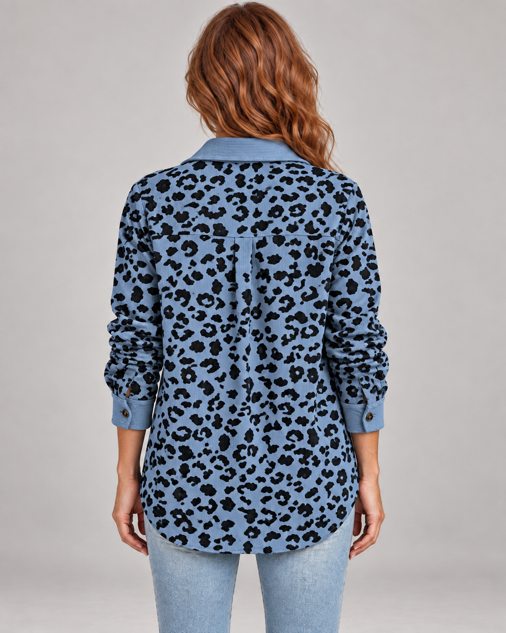 SISI™ - Casual Leopard Print Button Front Jacket