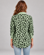 SISI™ - Casual Leopard Print Button Front Jacket