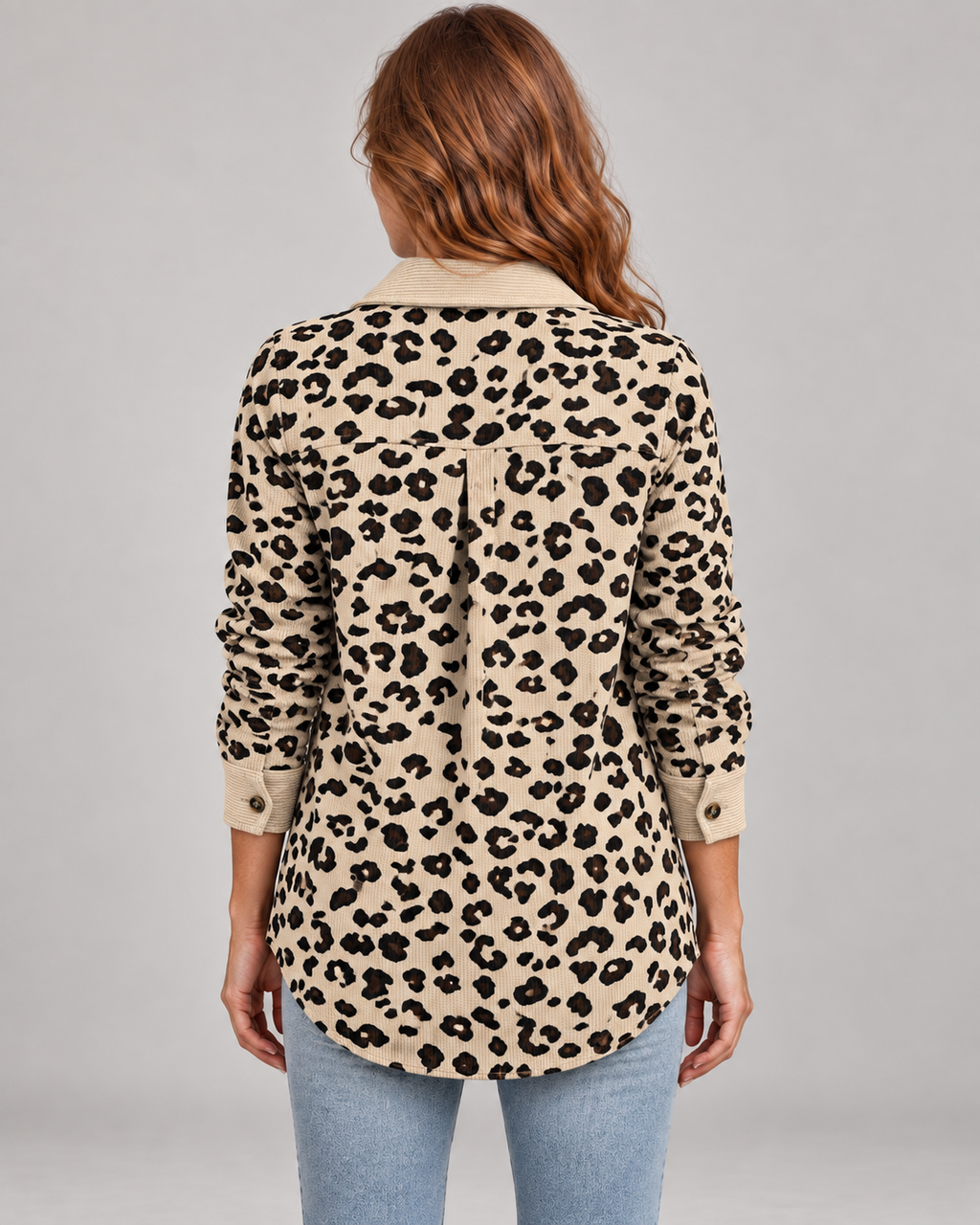 SISI™ - Casual Leopard Print Button Front Jacket