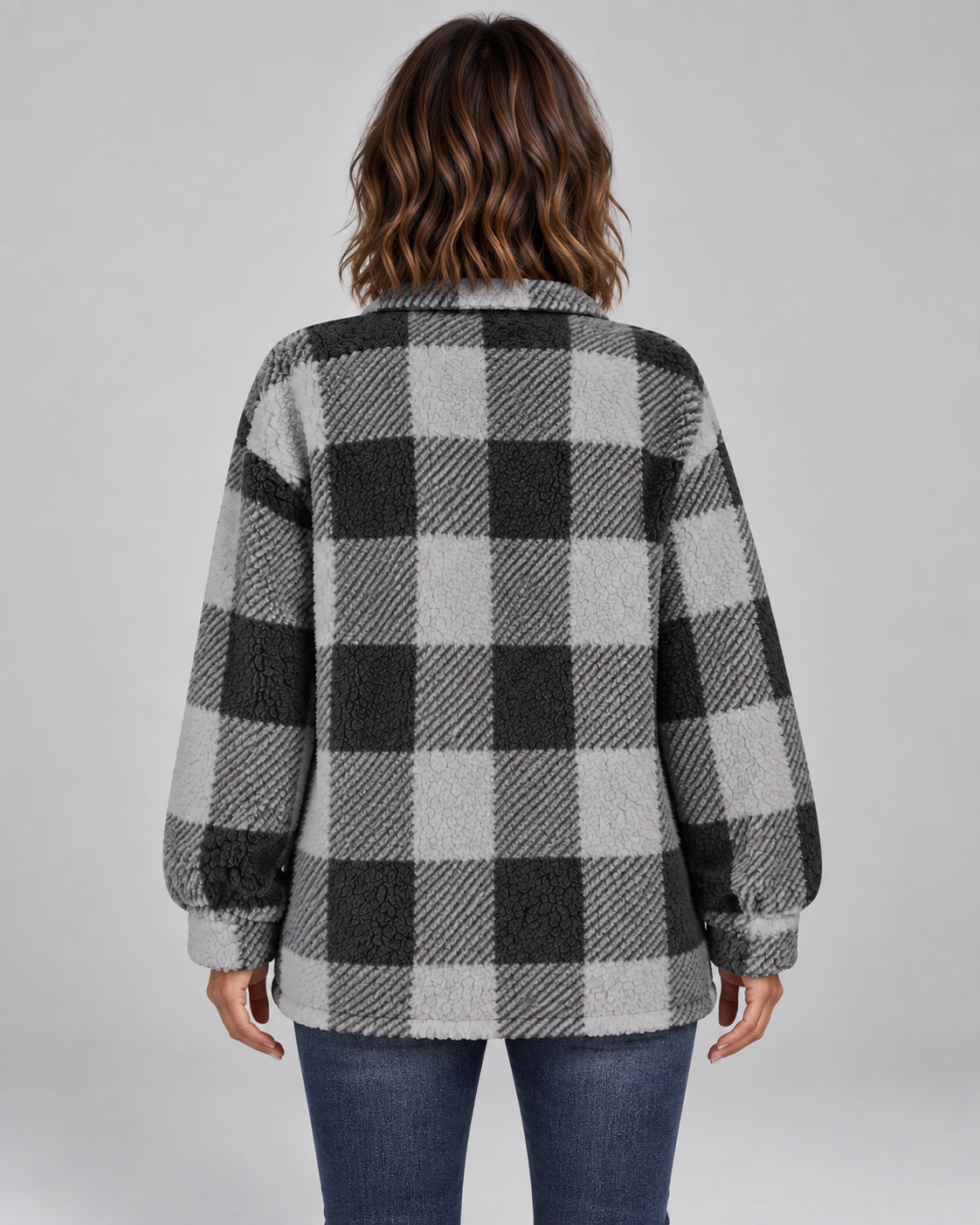 ERMI™ - Casual Plaid Button Down Long Sleeve Jacket