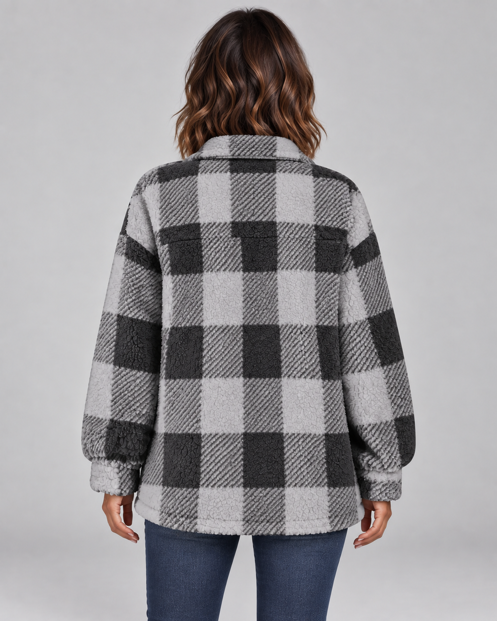 ERMI™ - Casual Plaid Button Down Long Sleeve Jacket
