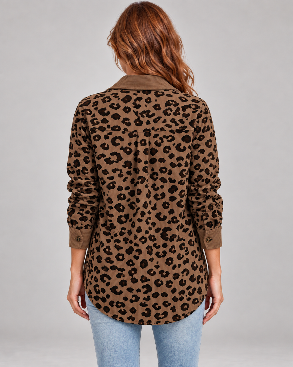 SISI™ - Casual Leopard Print Button Front Jacket