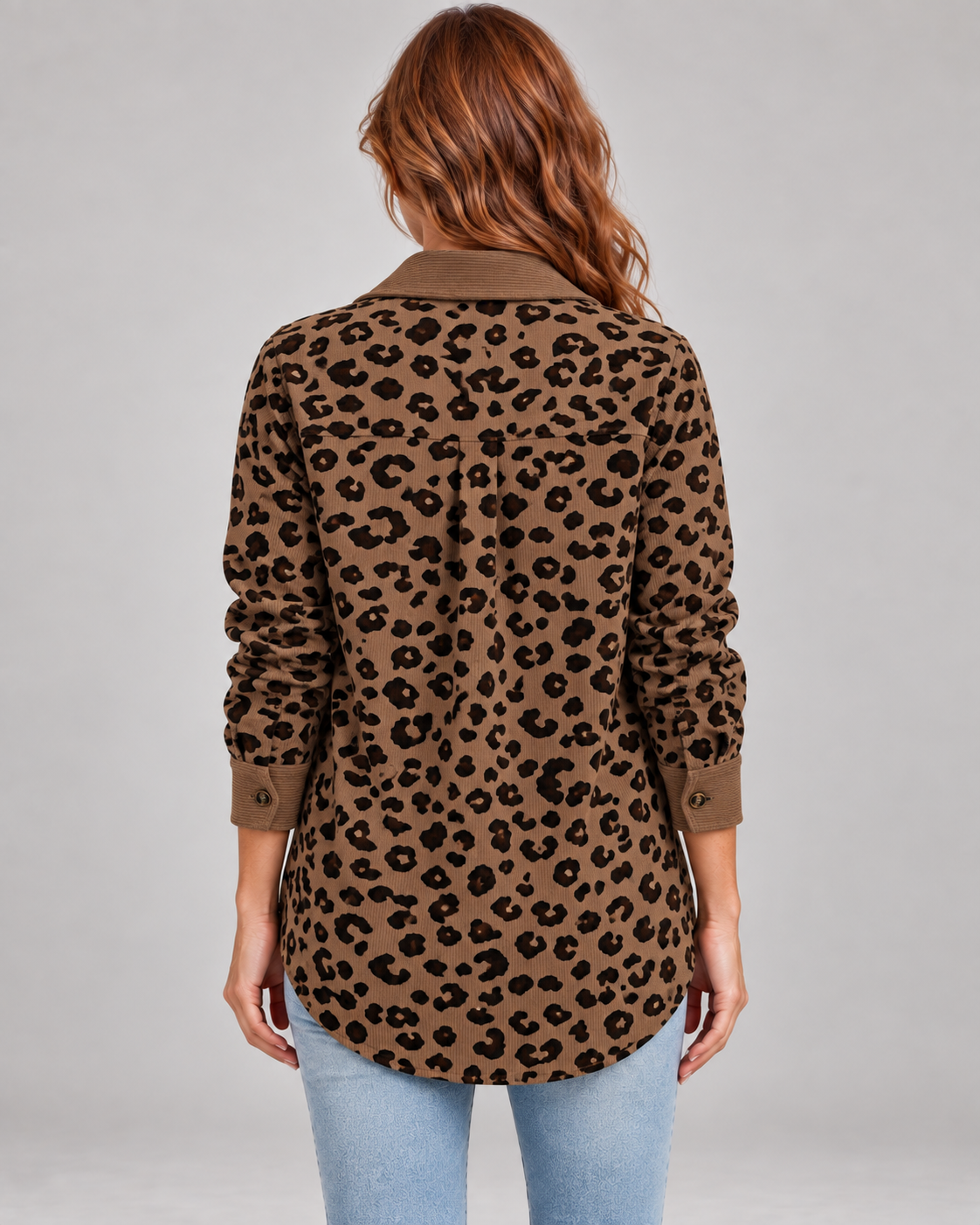 SISI™ - Casual Leopard Print Button Front Jacket