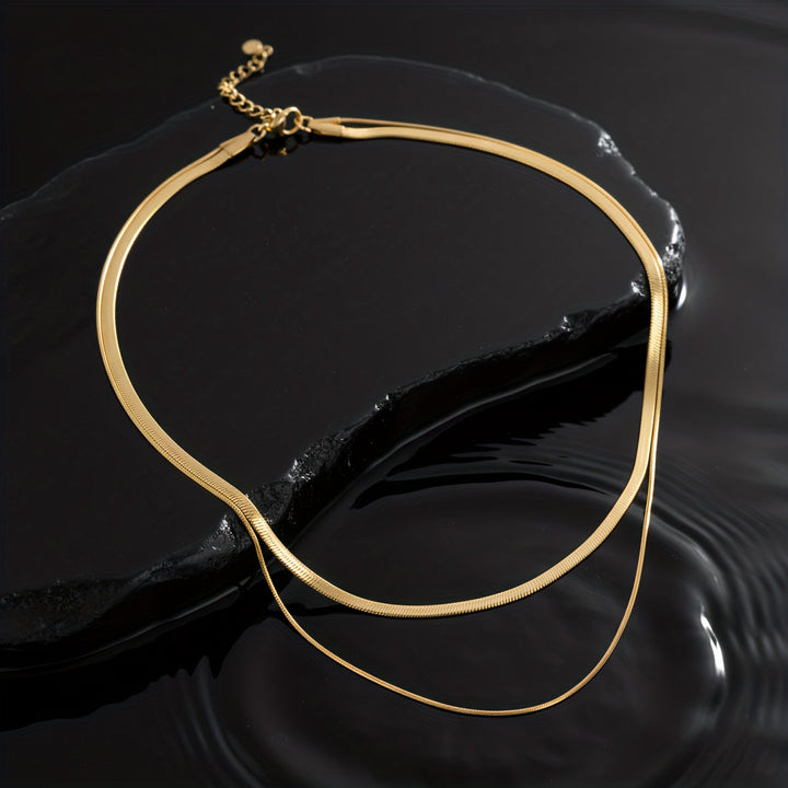 White Gold Snake Layered Necklace