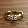 White Gold Square Crystal Ring