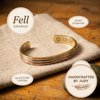 Trinity | Tri-Tone Grooved Copper Cuff Bracelet