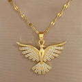 White Gold Phoenix Zirconia Necklace