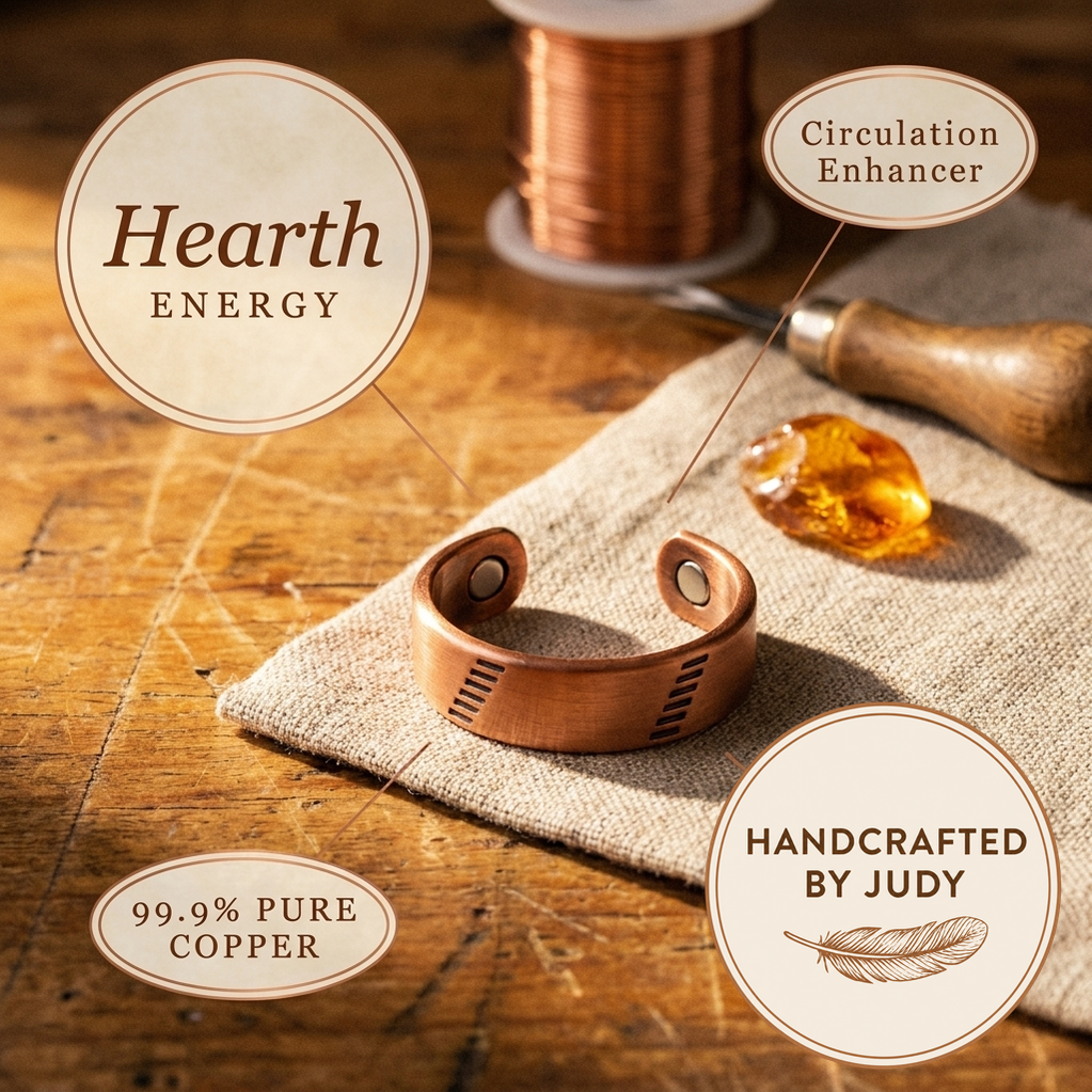 Farrah | Wide Magnetic Copper Band Ring