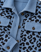 SISI™ - Casual Leopard Print Button Front Jacket