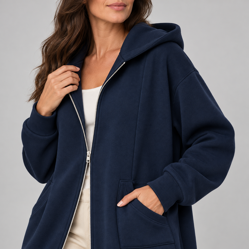 TIOMARA™ - Casual Zip Up Oversized Long Jacket