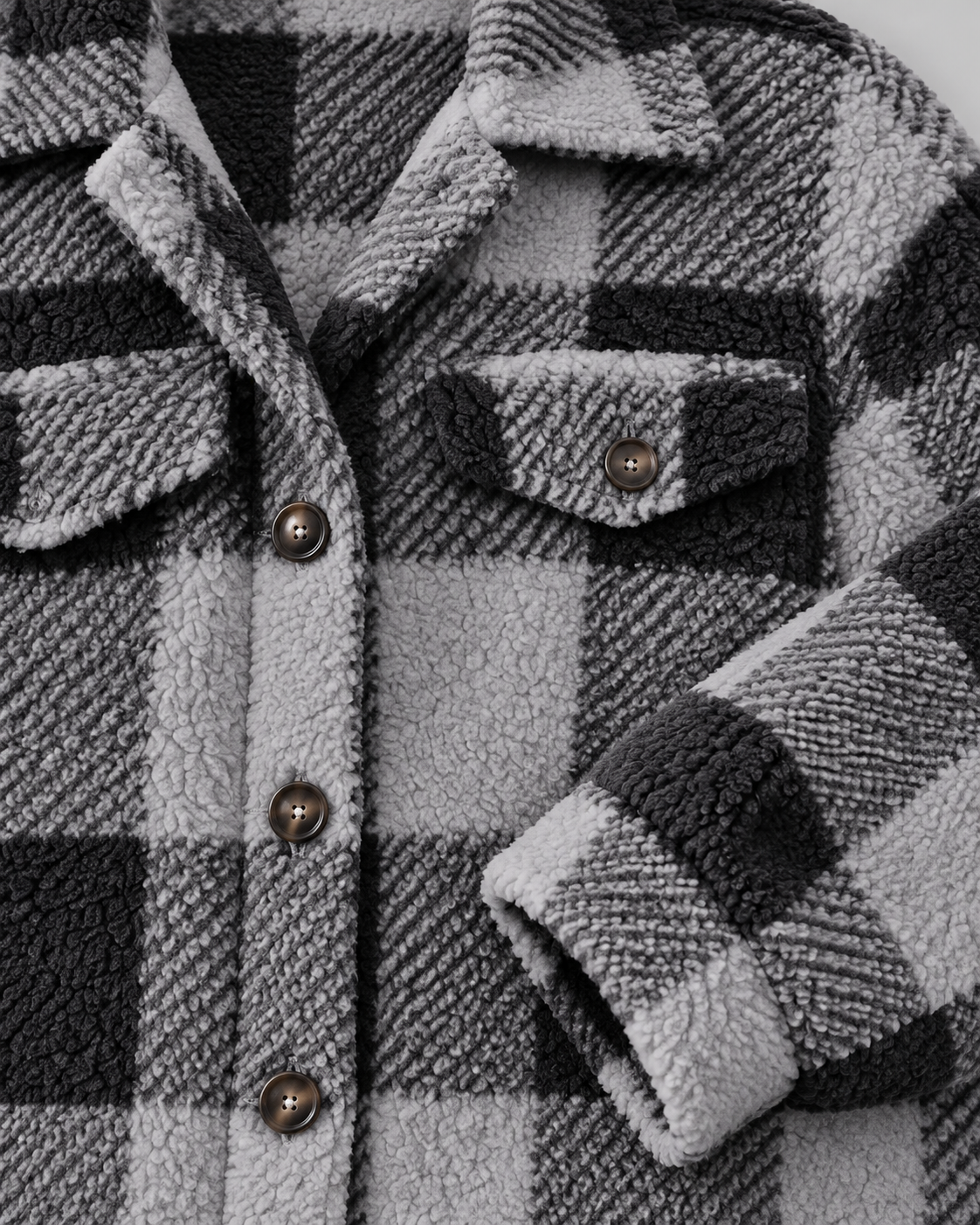 ERMI™ - Casual Plaid Button Down Long Sleeve Jacket