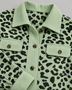 SISI™ - Casual Leopard Print Button Front Jacket