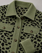 SISI™ - Casual Leopard Print Button Front Jacket