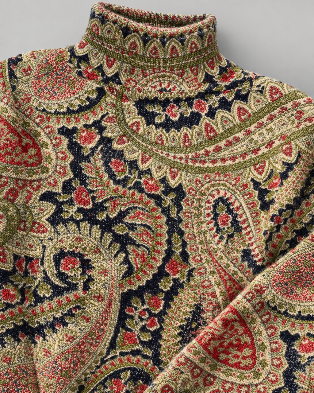 Nicolia™ | Vintage Floral Knit Turtleneck Sweater
