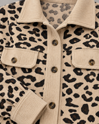 SISI™ - Casual Leopard Print Button Front Jacket