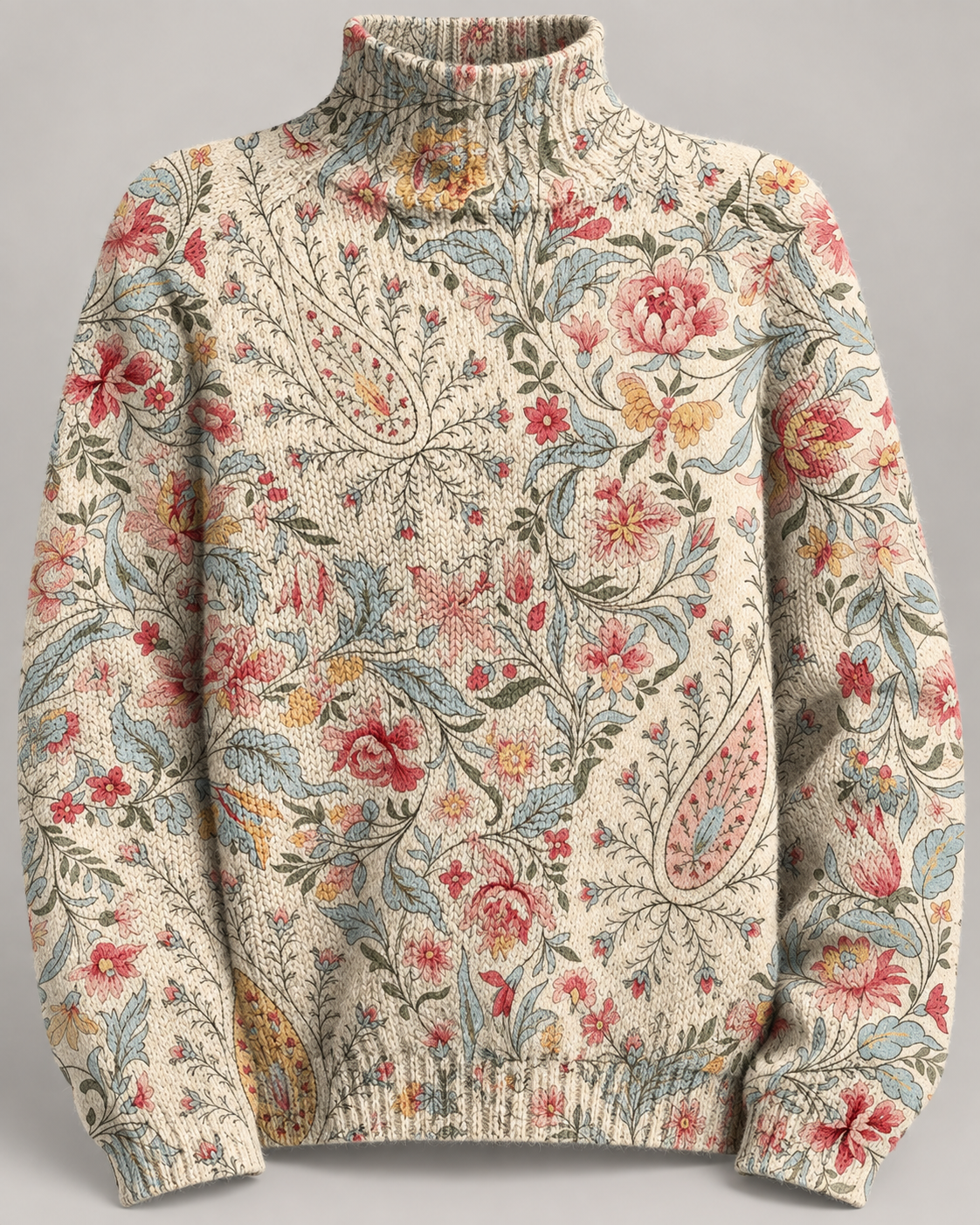 Lisia™ | Vintage Flower Knit Turtleneck