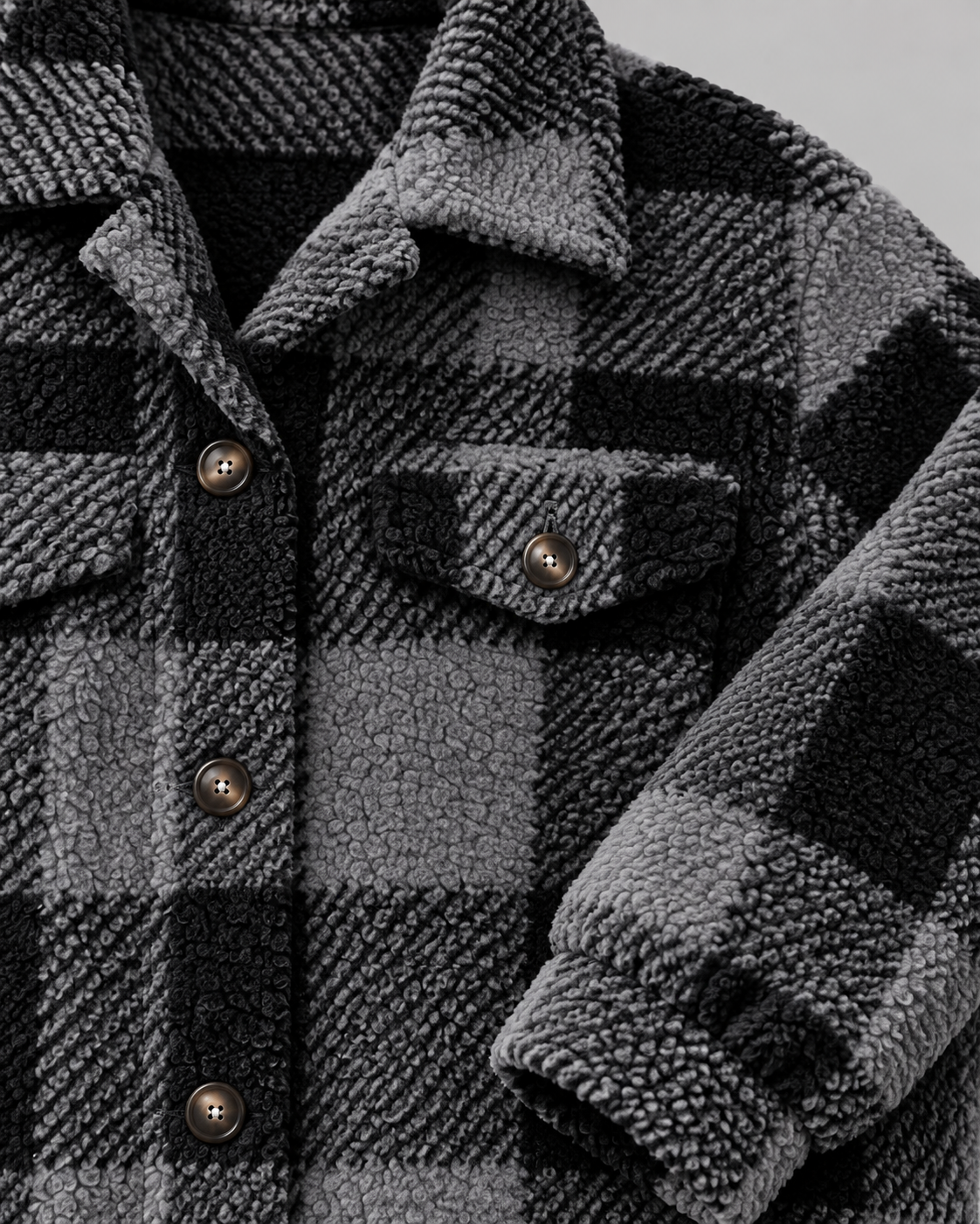 ERMI™ - Casual Plaid Button Down Long Sleeve Jacket