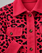 SISI™ - Casual Leopard Print Button Front Jacket