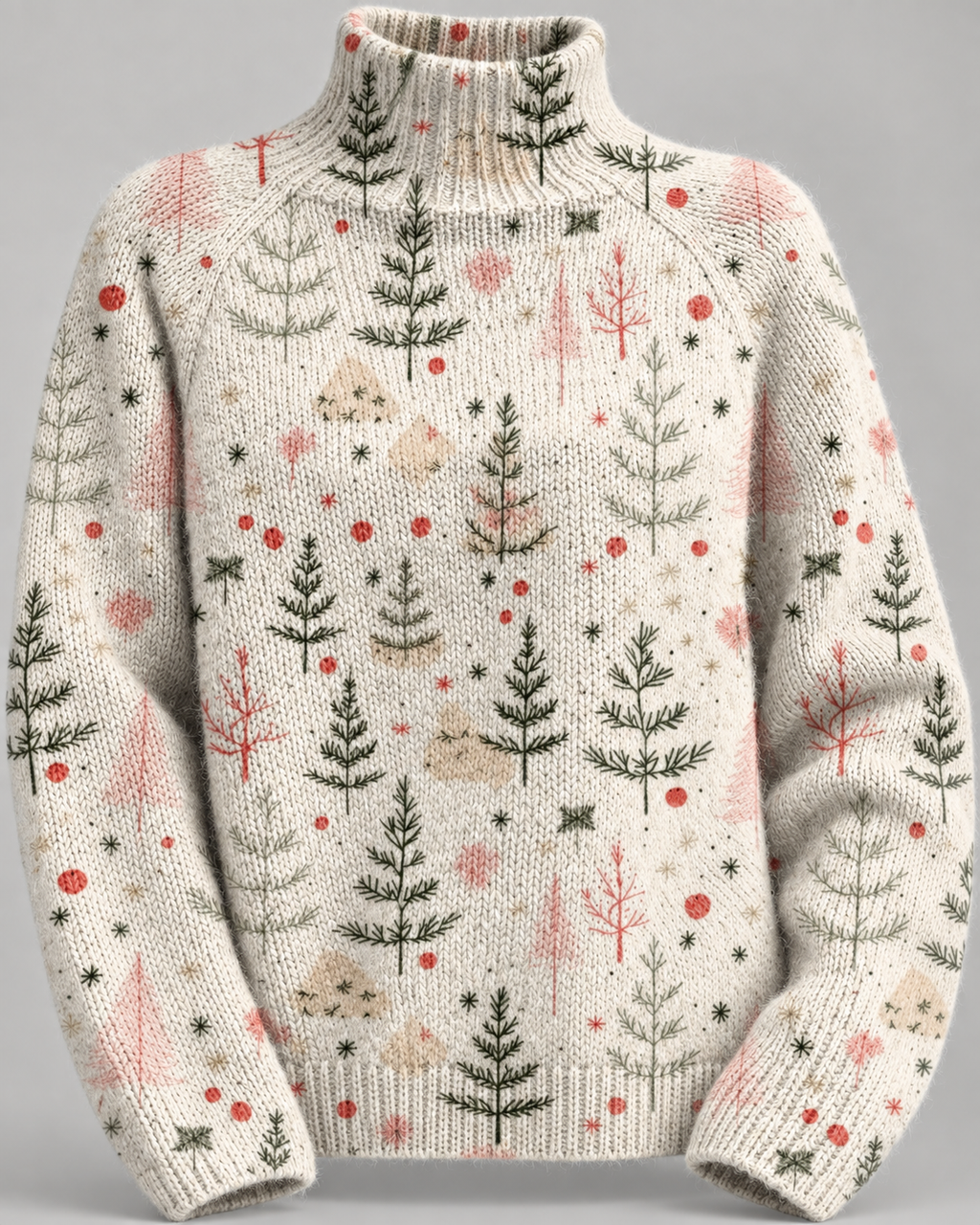 Alisha™ | Christmas Tree Art Print Turtleneck Sweater