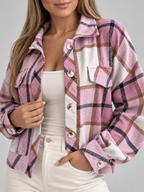 ZABEL™ - Casual Plaid Button Front Long Sleeve Jacket
